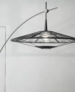 Obloukové lampy Forestier Stojací lampa Forestier Carpa, černá, výška 200 cm