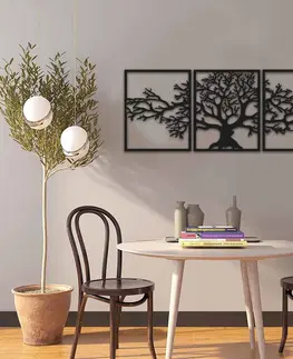 Bytové doplňky a dekorace Hanah Home Nástěnná kovová dekorace Strom 124x49 cm černá