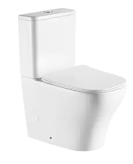 Záchody SAPHO BELLO RIMLESS WC kombi, spodní/zadní odpad, bílá PC103WR
