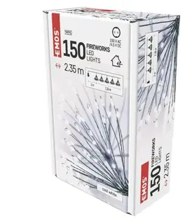 LED řetězy EMOS LED světelný řetěz - svítící trsy, nano, 2,35 m, vnitřní, studená bílá, časovač D3AC08