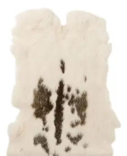 Koberce a koberečky Bílo-hnědá králičí kůže Rabbi -  30*40cm J-Line by Jolipa 18701