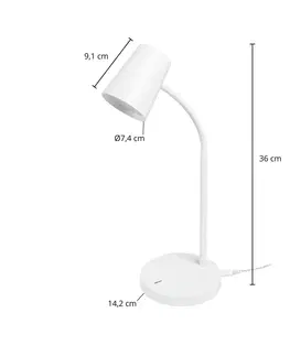 Stolní lampy kancelářské Lindby Lindby Ailina LED stolní lampa kulatá bílá