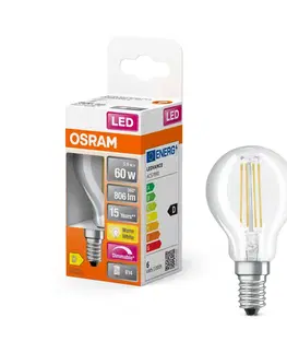 LED žárovky OSRAM LEDVANCE LED Superstar Classic P 60 Filament DIM 5.5W 827 Clear E14 4058075447875
