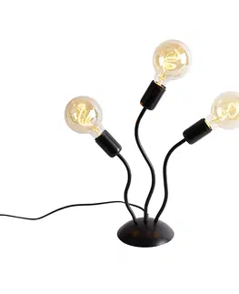 Stolni lampy Designová stolní lampa černá 3-světelná - Wimme