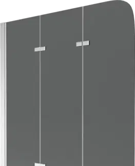 Sprchové závěsy Sprchová zástěna na vanu MEXEN FELIX tříkřídlá, šedé sklo, 120x140 cm