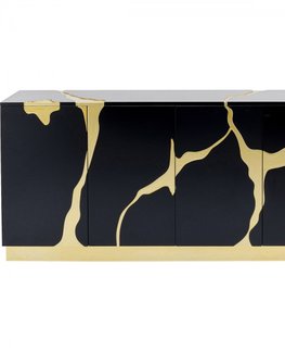 Komody KARE Design Komoda Cracked Black - zlatá, 165x80cm