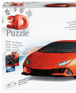 Hračky puzzle RAVENSBURGER - Lamborghini Huracán Evo oranžové 108 dílků