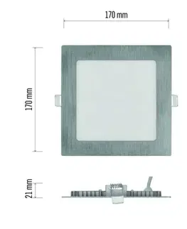 Bodovky do podhledu na 230V EMOS LED podhledové svítidlo NEXXO stříbrné, 17,5 x 17,5 cm, 12,5 W, teplá/neutrální bílá ZD2233
