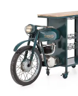 Barové židle Barový pult s dřevěnou deskou Triumph Bike - 218*56*102cm Massivum A00000444
