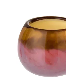 Dekorativní vázy Okrovo-růžová skleněná váza Vana ball - Ø8*7 cm J-Line by Jolipa 96860