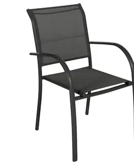 Zahradní židle a křesla DEOKORK Hliníkové křeslo s textílií VALENCIA (antracit)
