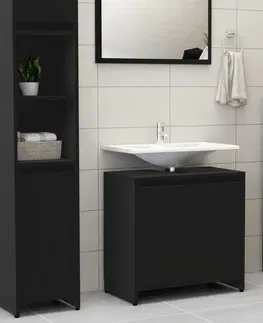 Koupelnové skříňky Skříňka pod umyvadlo DTD Dekorhome Černá