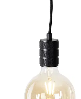 Listove osvetleni Moderní 1-fázový kolejnicový systém s 5 závěsnými lampami černá - Cavalux