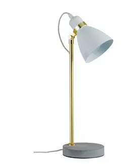 Lampy na noční stolek Paulmann stolní lampa Neordic Orm 1-ramenné bílá/zlatá/beton 796.23 P 79623