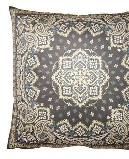 Dekorační polštáře Béžovo-hnědý povlak na polštář s ornamenty - 45*45 cm Clayre & Eef KT021.341