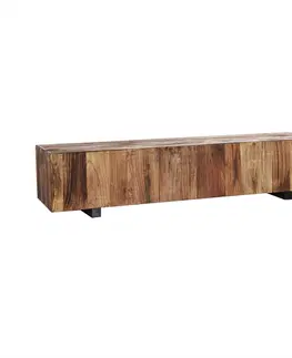 Obdélníkové konferenční stolky Estila Luxusní moderní konferenční stolek Elmond z bukového dřeva v hnědých přírodních odstínech s kresbou letokruhů 160 cm