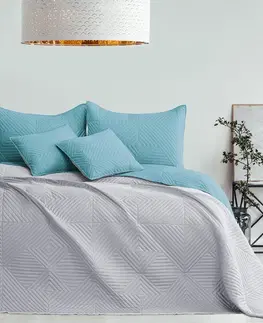 Přikrývky AmeliaHome Přehoz na postel Softa azurová, šedá, 220 x 240 cm