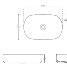 Umyvadla ISVEA INFINITY OVAL keramické umyvadlo na desku, 55x36cm, ivory 10NF65055-2K