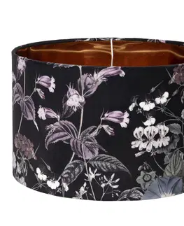 Svítidla Textilní stínidlo na lampu s květinami Cigogne – Ø 35*22 cm Clayre & Eef 6LAK0484 antik