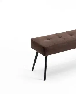 Stylové a luxusní taburety Estila Moderní hnědá lavice Soreli s čalouněnou prošívanou sedací částí 100 cm