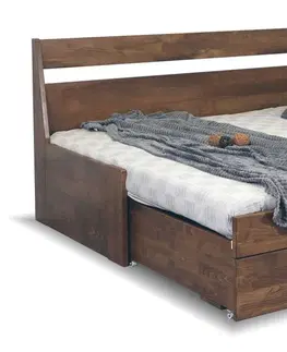 rozkládací Rozkládací postel s úložným prostorem GABRIEL, masiv buk - přírodní