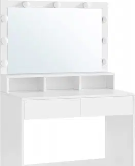 Toaletní stolky SONGMICS Kosmetický toaletní stolek Velisa 140 cm bílý