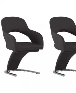 Židle Jídelní židle 2 ks umělá kůže / chrom Dekorhome Černá