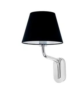 Nástěnná svítidla s látkovým stínítkem FARO ETERNA nástěnná lampa, chrom/černá
