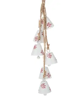 Vánoční dekorace Sada kovových závěsných zvonečků 6 ks, bílá