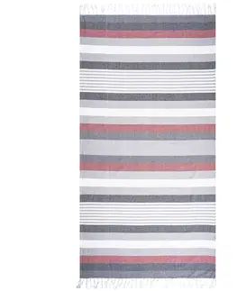 Ručníky Trade Concept Osuška Fouta s třásněmi Stripes red, 90 x 170 cm