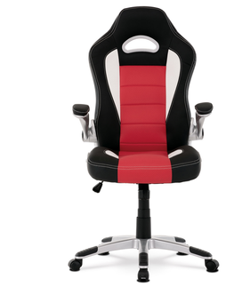 Kancelářské židle Herní křeslo LIGUORI, červená/černá ekokůže