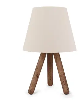 Svítidla Opviq Stolní lampa Bechos 33 cm bílá/hnědá