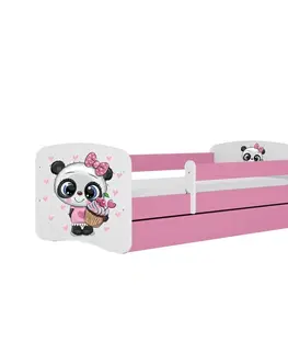 Dětské postýlky Kocot kids Dětská postel Babydreams panda růžová, varianta 80x160, bez šuplíků, s matrací