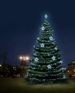 Sady na stromy DecoLED LED světelná sada na stromy vysoké 12-14m, ledová bílá s dekory 8EFD13