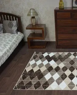 Koberce a koberečky Dywany Lusczow Kusový koberec ACRYLOVY YAZZ 7660 tmavě béžový / hnědý, velikost 200x290
