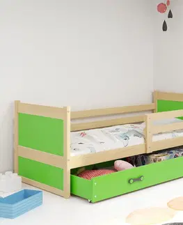 Postele BMS Dětská postel RICO 1 | borovice 90 x 200 cm Barva: Zelená