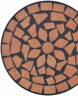 Zahradní stolky Mozaikový stolek na květiny keramika Dekorhome Černá