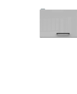 Kuchyňské linky JAMISON, skříňka nad digestoř 50 cm, bílá/světle šedý lesk 