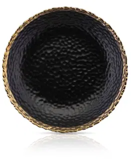 Talíře DekorStyle Hluboký keramický talíř Kati 26 cm černý