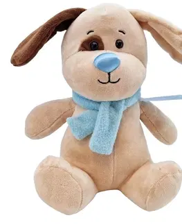 Hračky TM TOYS - Pes plyšový s modrou šálou a visačkou 23cm