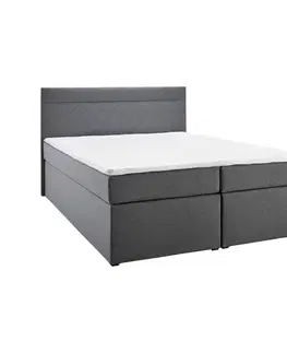 Americké postele Boxspring postel Rosa, 140x200 Cm, Antracitová