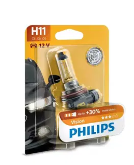 Autožárovky Philips H11 12V 55W PGJ19-2 Vision + 30% 1ks blistr 12362PRB1