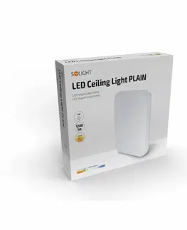 Klasická stropní svítidla Solight LED stropní světlo Plain, 15W, 1200lm, 3000K, čtvercové, 28cm WO789
