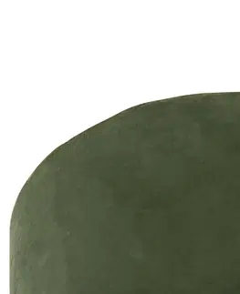 Stropni svitidla Stropní svítidlo s velurovým odstínem zelené se zlatem 25 cm - černá Combi