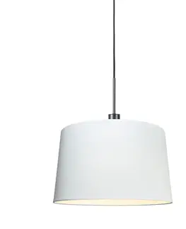 Zavesna svitidla Moderní závěsná lampa černá se stínidlem 45 cm bílá - Combi 1