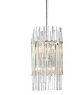 Designová závěsná svítidla HUDSON VALLEY závěsné svítidlo WALLIS ocel/sklo nikl/čirá E14 6x40W 6310-PN-CE