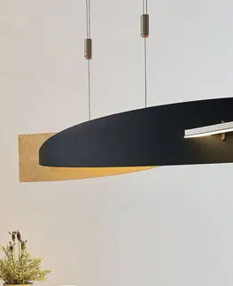 Závěsná světla Lucande Lucande LED závěsné svítidlo Marija, lineární, černá, kov
