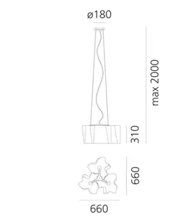 Designová závěsná svítidla Artemide LOGICO závěs.MULT.3X120° hedváb. povrch 0454020A