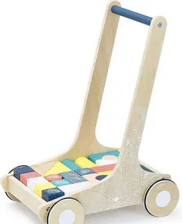 Dřevěné hračky Vilac Dřevěný vozík s kostkami DICE vícebarevný