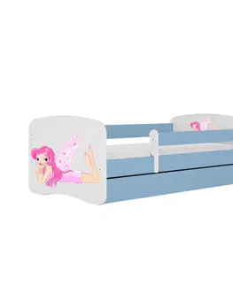 Dětské postýlky Kocot kids Dětská postel Babydreams víla s křídly modrá, varianta 80x180, se šuplíky, bez matrace